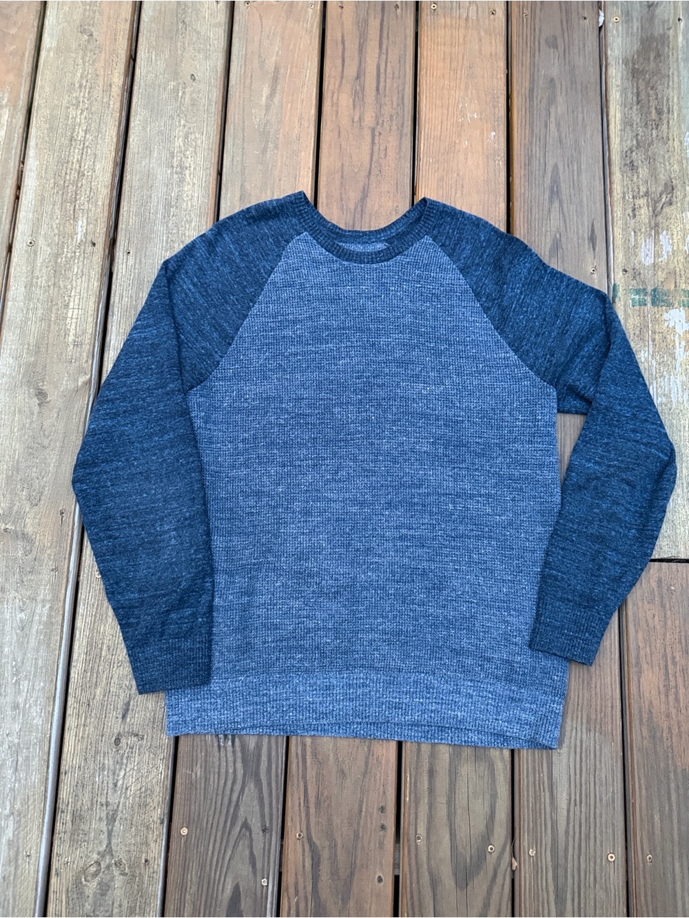 GAP Two-Tone Blue Crewneck Sweater Large
